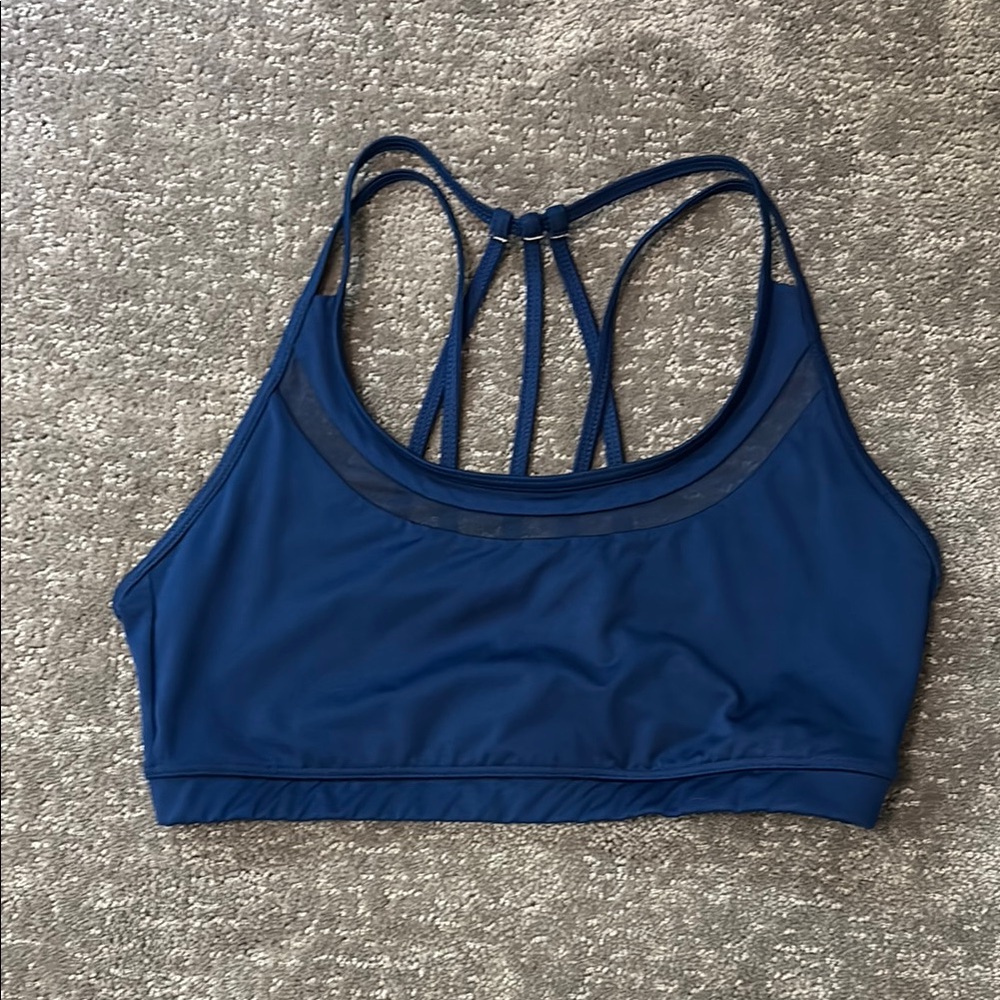 Women's Blue Strappy Sports Bra